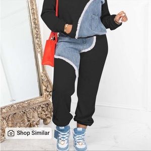 Brand new denim like. Sweatsuit